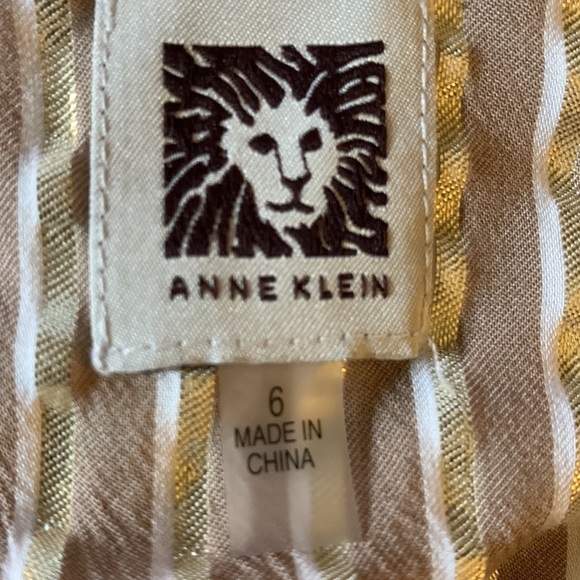 Anne Klein Mini Dress Gold Metallic white and tan, Size 6, very good condition - Picture 7 of 7